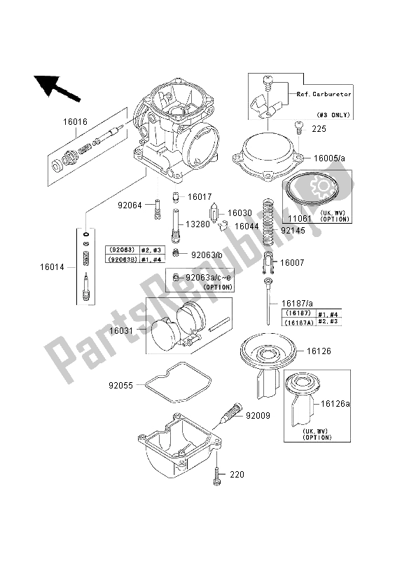 All parts for the Carburetor Parts of the Kawasaki ZRX 1200S 2003