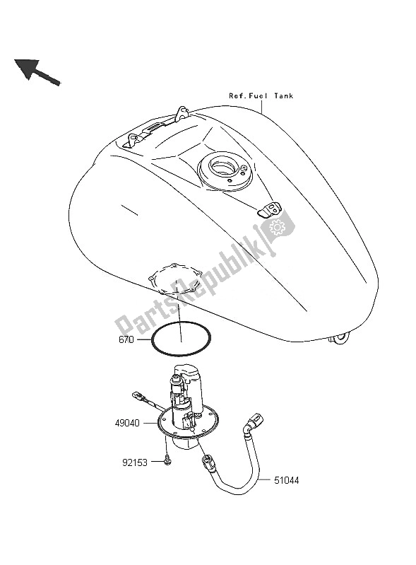 Todas las partes para Bomba De Combustible de Kawasaki VN 2000 2005