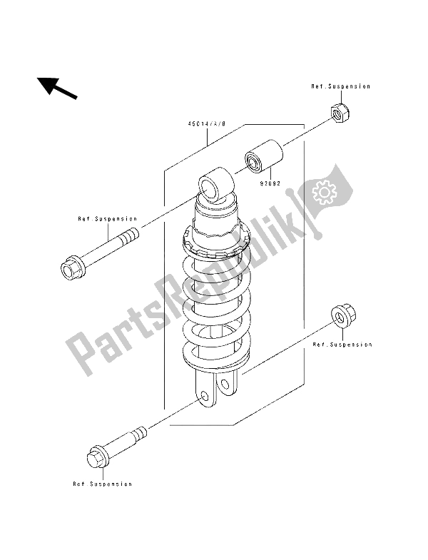 All parts for the Shock Absorber(s) of the Kawasaki KLE 500 1992