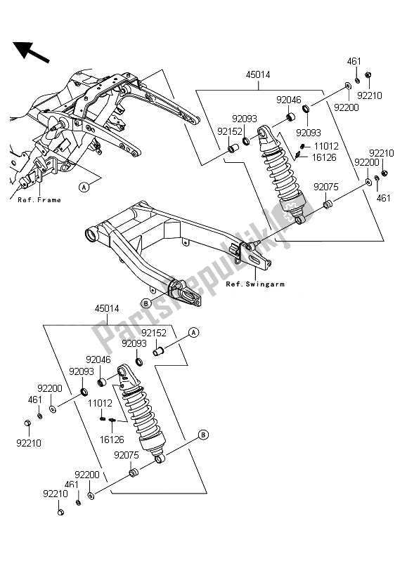 All parts for the Suspension & Shock Absorber of the Kawasaki VN 1700 Classic Tourer ABS 2011