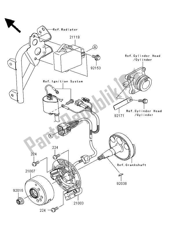 Todas las partes para Generador de Kawasaki KX 85 SW LW 2009