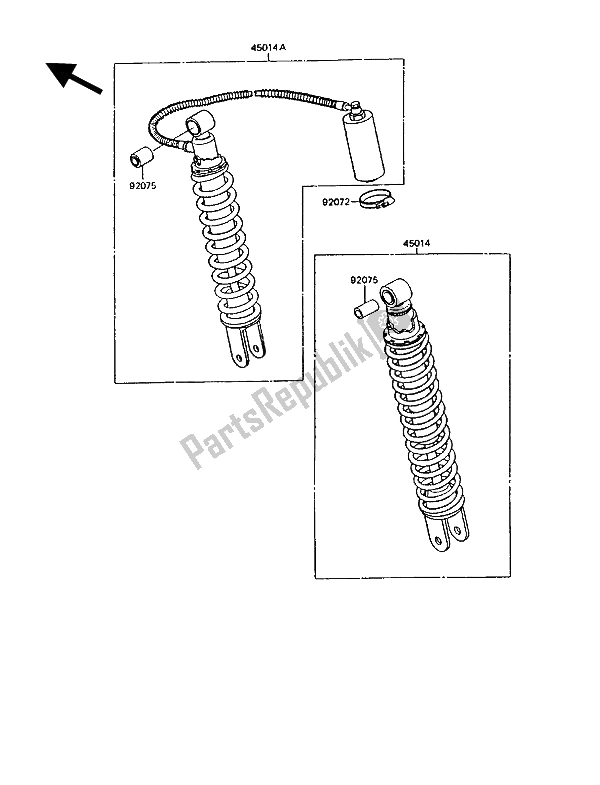 Tutte le parti per il Ammortizzatori) del Kawasaki KMX 125 1991