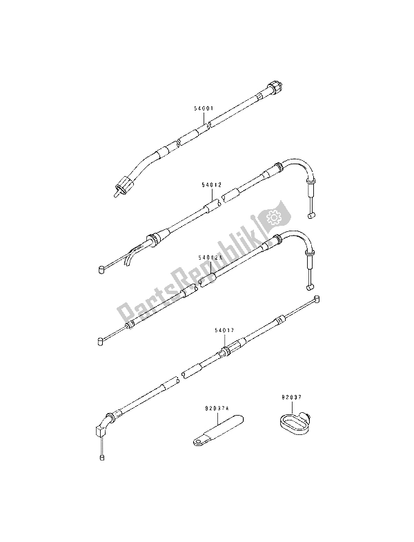 Alle onderdelen voor de Kabel van de Kawasaki ZXR 750 1992
