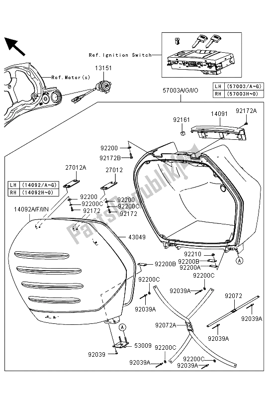 Todas las partes para Accesorio de Kawasaki 1400 GTR ABS 2013