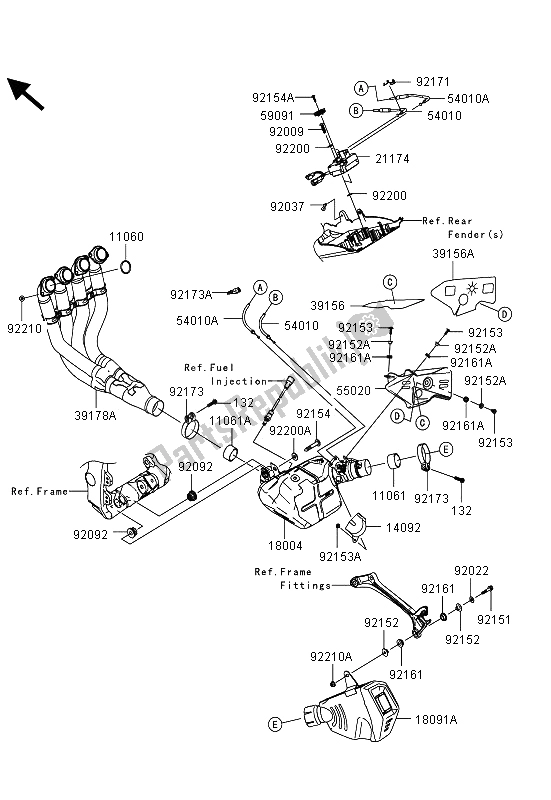 Toutes les pièces pour le Silencieux (s) du Kawasaki Ninja ZX 10R ABS 1000 2013