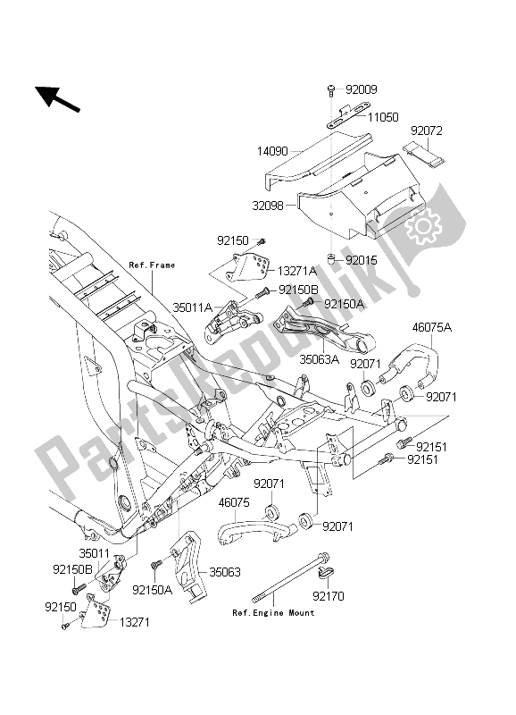 Tutte le parti per il Montaggi Della Struttura del Kawasaki ZXR 1200S 2004