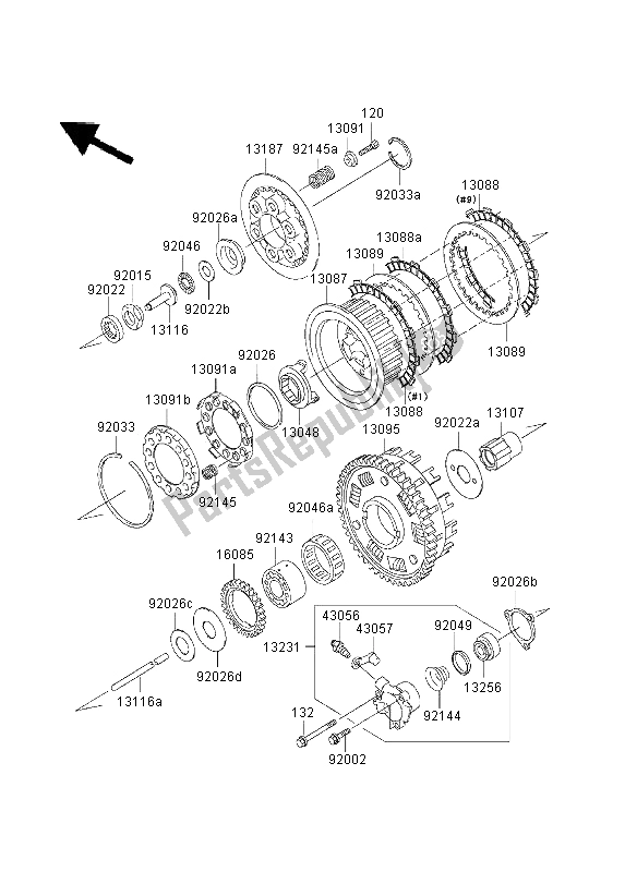 All parts for the Clutch of the Kawasaki ZRX 1200S 2003