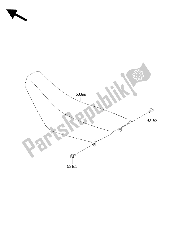 All parts for the Seat of the Kawasaki KX 65 2015