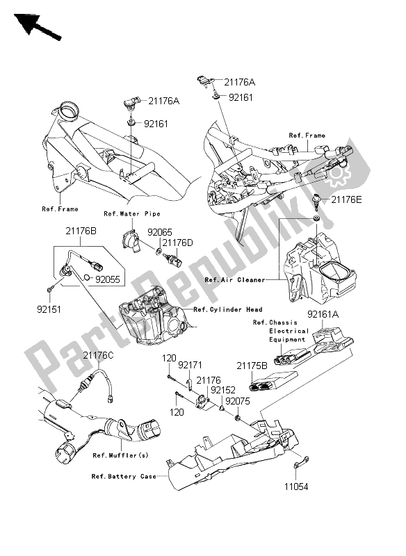 Todas as partes de Injeção De Combustível do Kawasaki Z 1000 ABS 2009