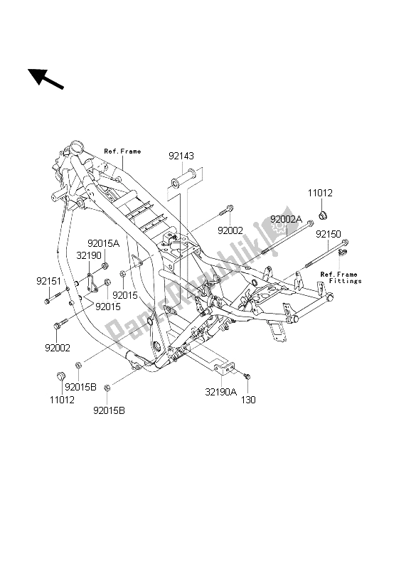 Tutte le parti per il Supporto Del Motore del Kawasaki ZXR 1200S 2004