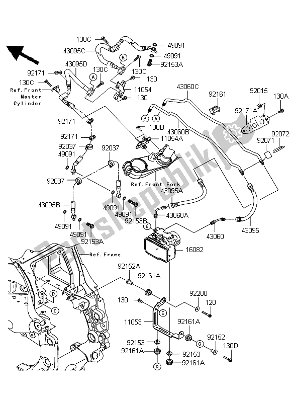 Tutte le parti per il Tubazioni Del Freno del Kawasaki 1400 GTR 2009