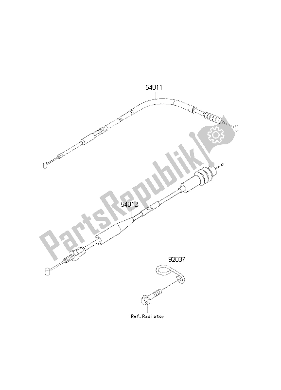 All parts for the Cables of the Kawasaki KX 250 2002