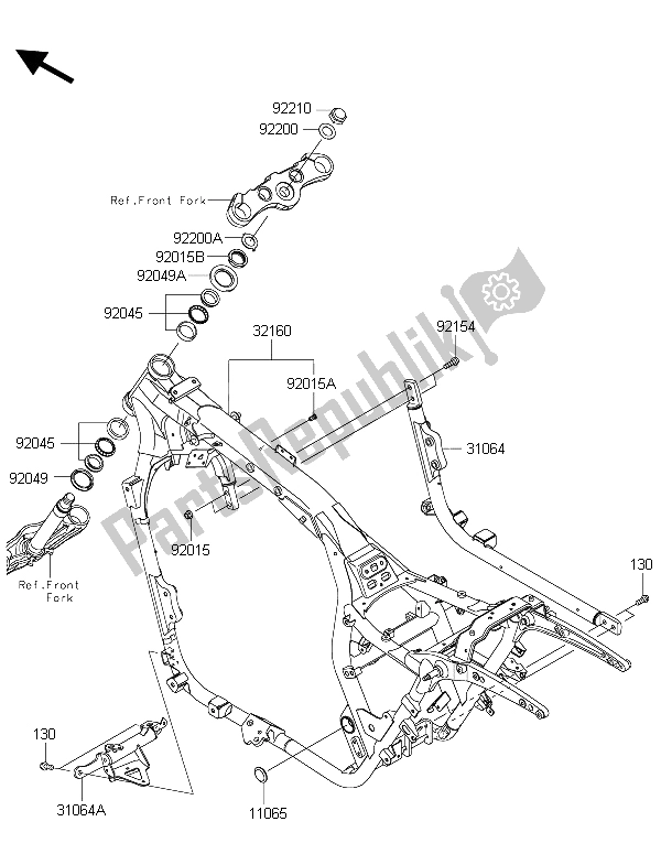 All parts for the Frame of the Kawasaki Vulcan 1700 Nomad ABS 2015