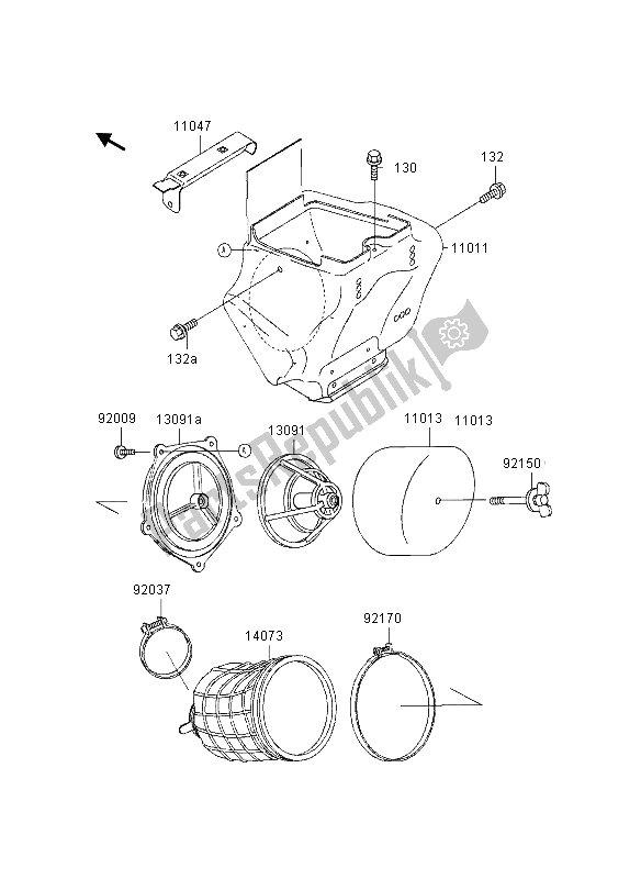 All parts for the Air Cleaner of the Kawasaki KX 80 SW LW 1997