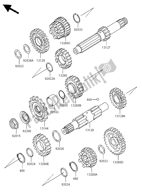 Toutes les pièces pour le Transmission du Kawasaki VN 800 Classic 2006