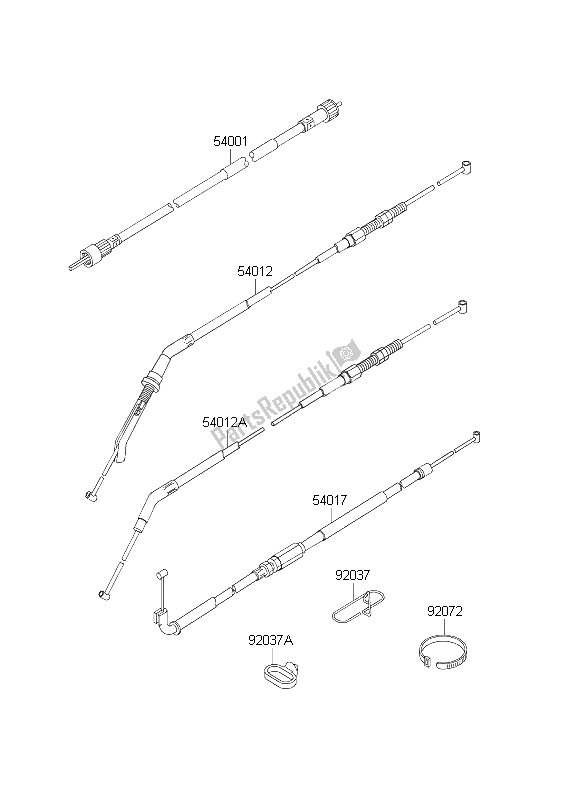 Wszystkie części do Kable Kawasaki 1000 GTR 2003