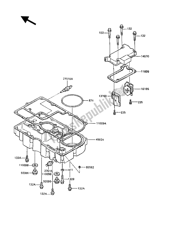 Todas las partes para Tapa Del Respiradero Y Cárter De Aceite de Kawasaki GPZ 1000 RX 1986