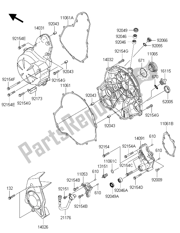 All parts for the Engine Cover(s) of the Kawasaki ER 6N ABS 650 2015