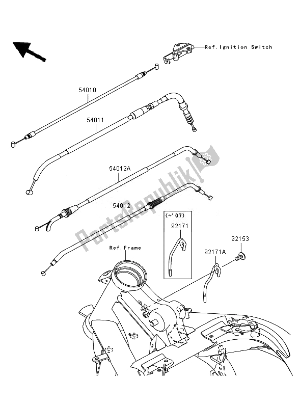 All parts for the Cables of the Kawasaki ER 6N 650 2007