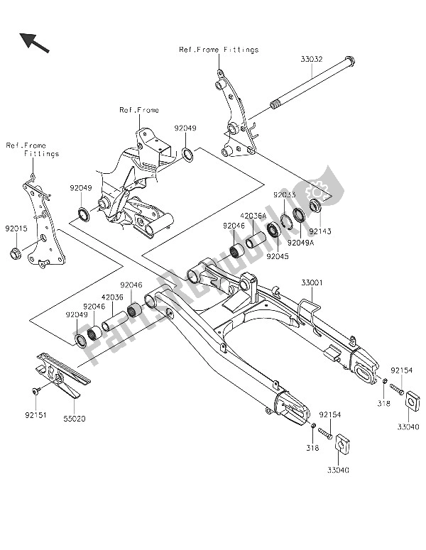 Todas las partes para Basculante de Kawasaki Vulcan S 650 2016