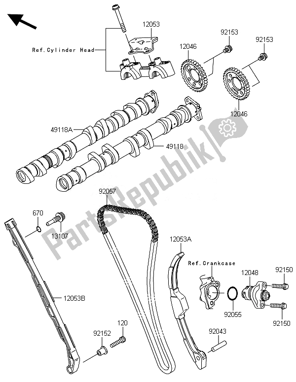 All parts for the Camshaft(s) & Tensioner of the Kawasaki Ninja ZX 10R ABS 1000 2014