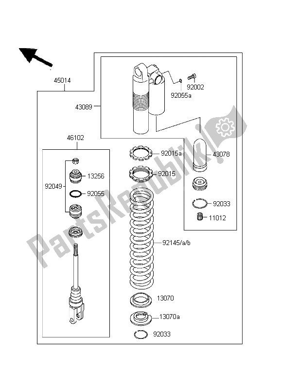 Tutte le parti per il Ammortizzatore del Kawasaki KX 250 1999