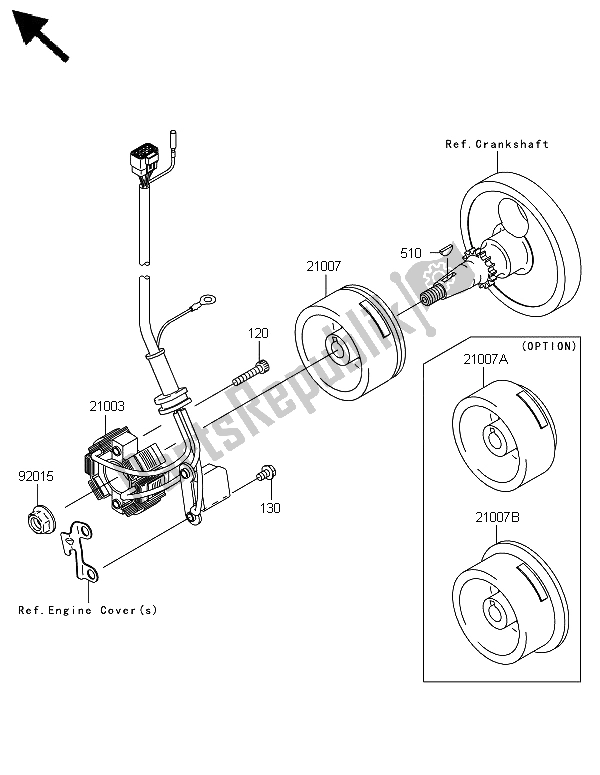 Alle onderdelen voor de Generator van de Kawasaki KX 250F 2008