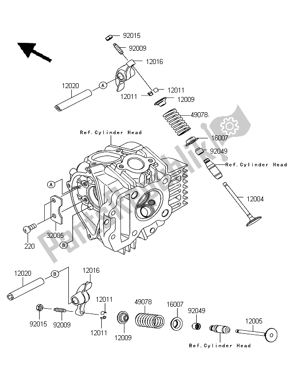 All parts for the Valve(s) of the Kawasaki KLX 110 2008