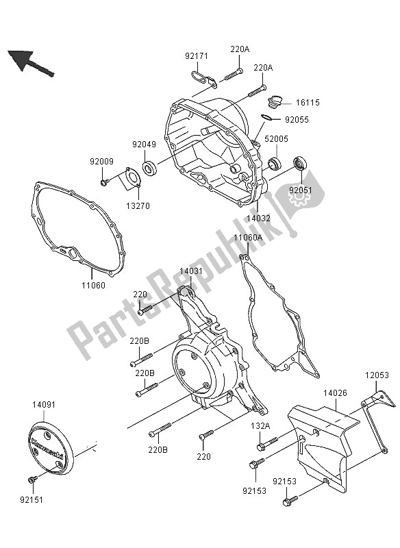 Wszystkie części do Pokrywa Silnika Kawasaki KLX 110 2005