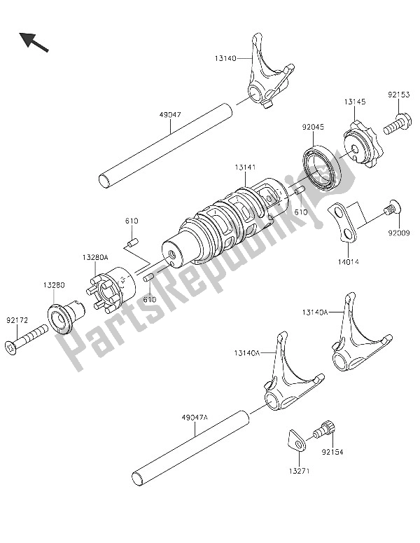 Todas las partes para Tambor De Cambio De Marcha Y Horquilla (s) De Cambio de Kawasaki Vulcan S ABS 650 2016