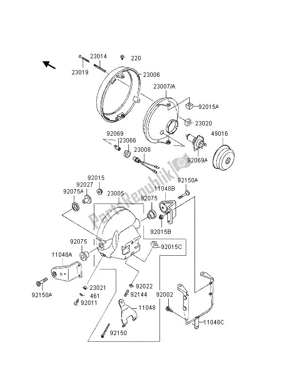 Toutes les pièces pour le Phare du Kawasaki Eliminator 600 1995