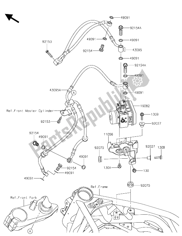 Todas las partes para Tubería De Freno de Kawasaki Ninja H2R 1000 2015