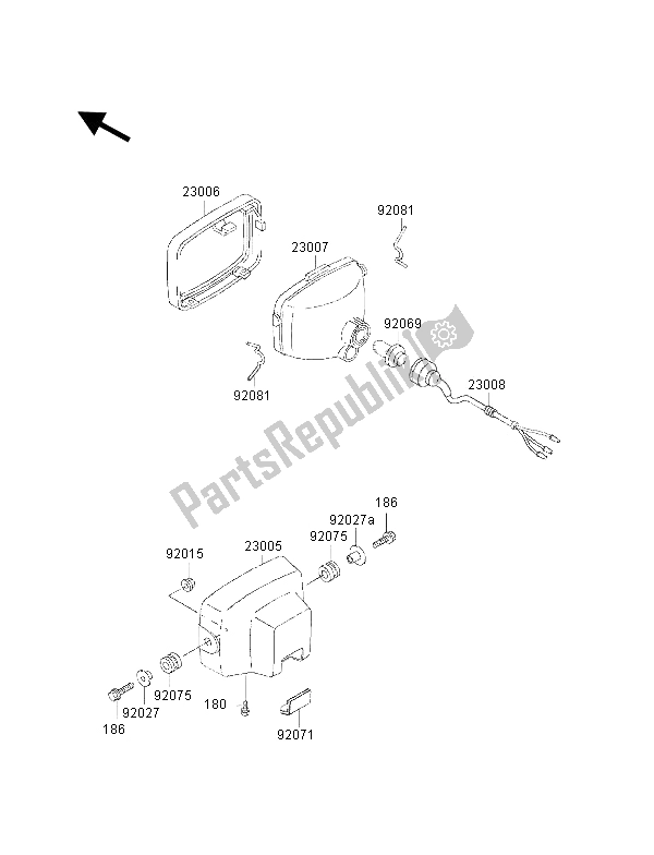 Todas las partes para Faro de Kawasaki KVF 400 2002