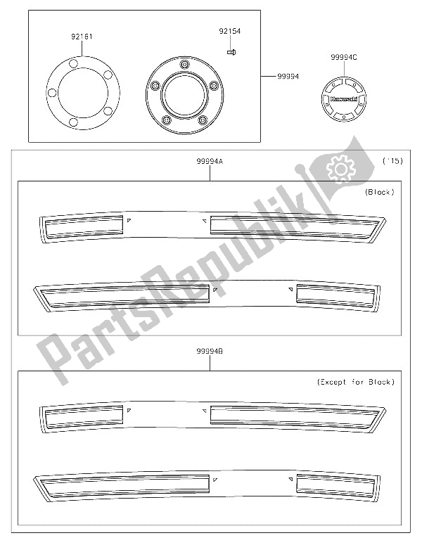 Todas las partes para Accesorio (calcomanías) de Kawasaki Vulcan S 650 2016