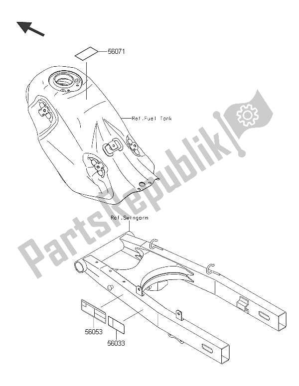 Todas las partes para Etiquetas de Kawasaki D Tracker 150 2016