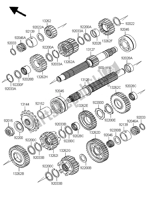 All parts for the Transmission of the Kawasaki Z 750 ABS 2010