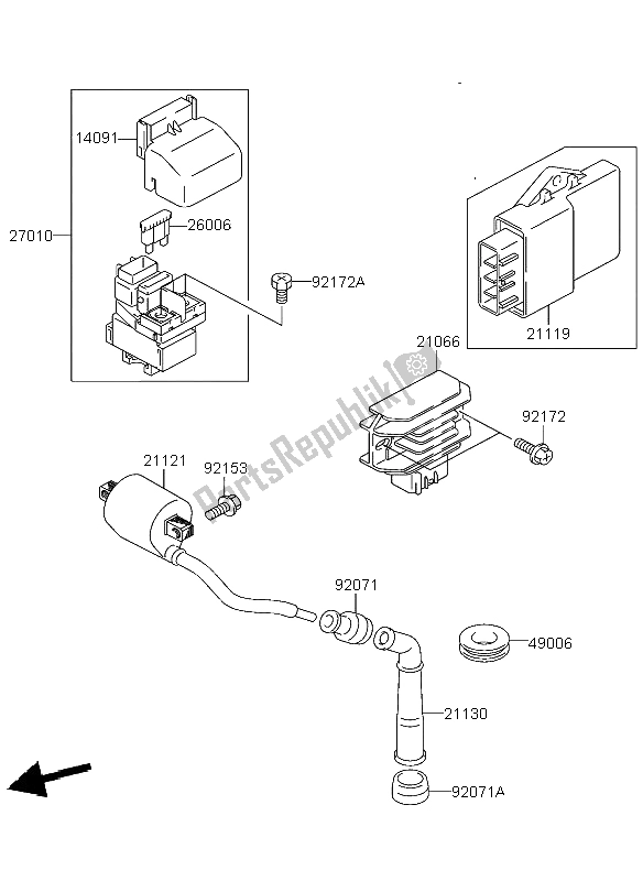 All parts for the Ignition System of the Kawasaki KFX 400 2004