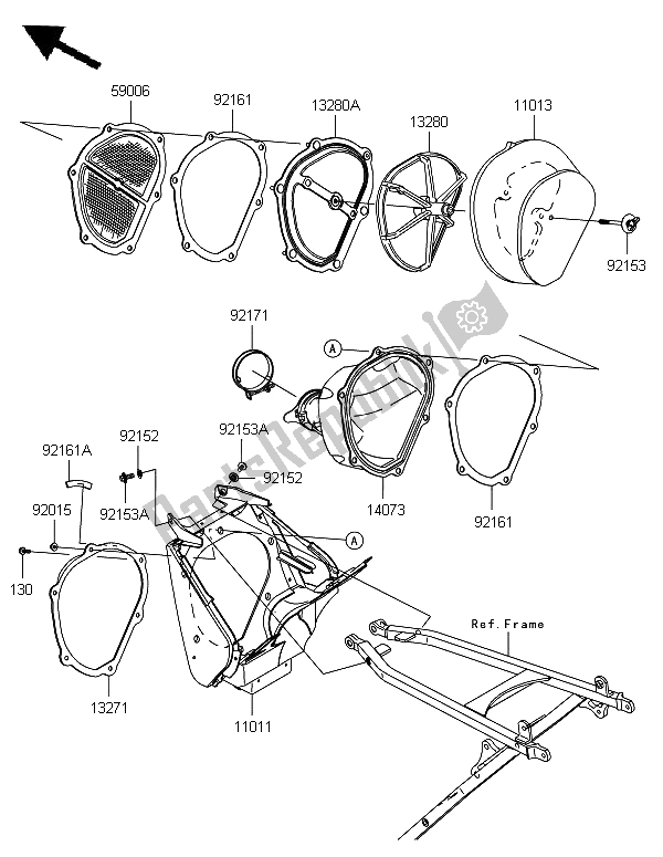 Tutte le parti per il Filtro Dell'aria del Kawasaki KX 450F 2006