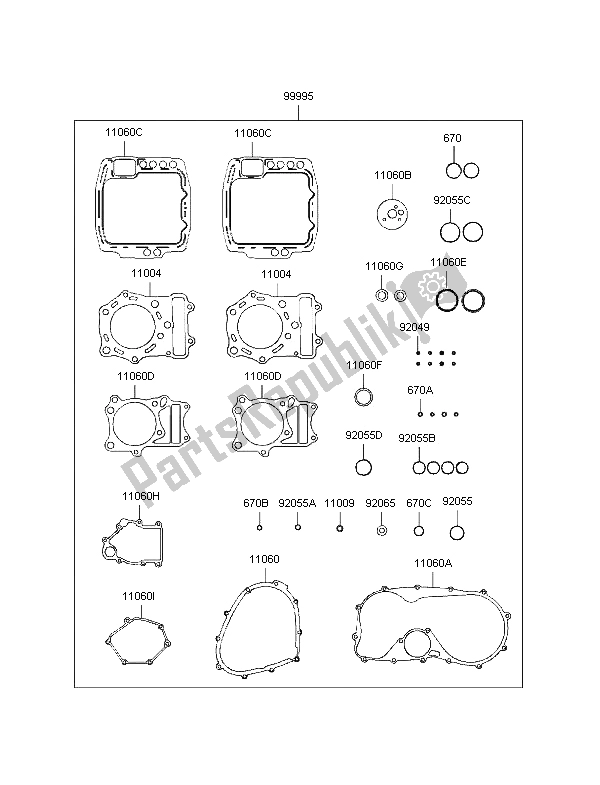 Toutes les pièces pour le Kit De Joint du Kawasaki VN 800 1997