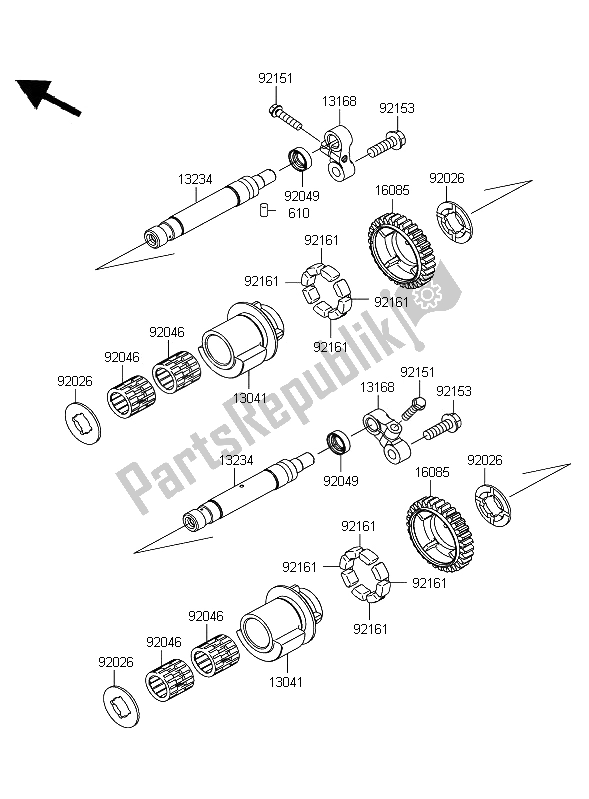 Todas as partes de Balanceador do Kawasaki ZZR 1400 ABS 2009