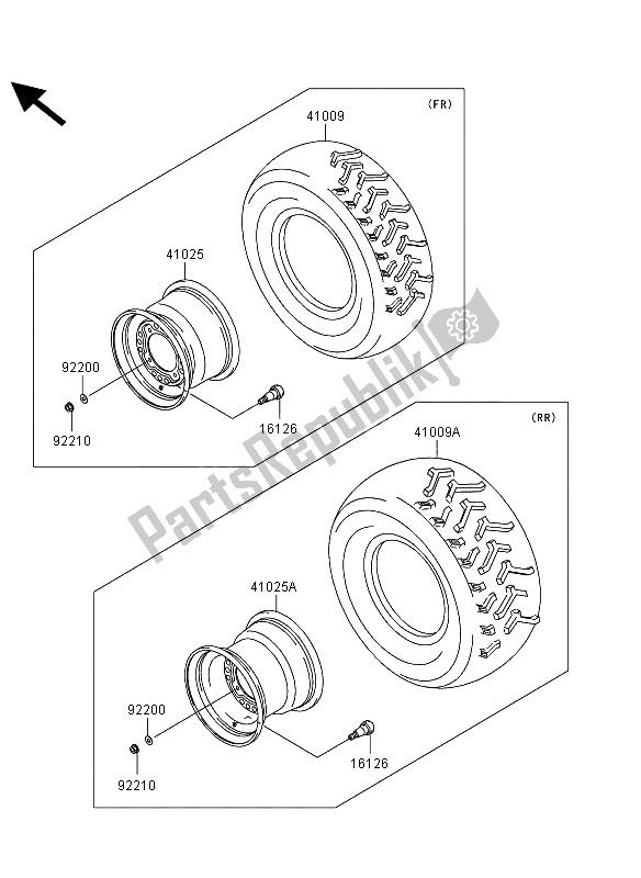 All parts for the Tires of the Kawasaki KVF 360 4X4 2011