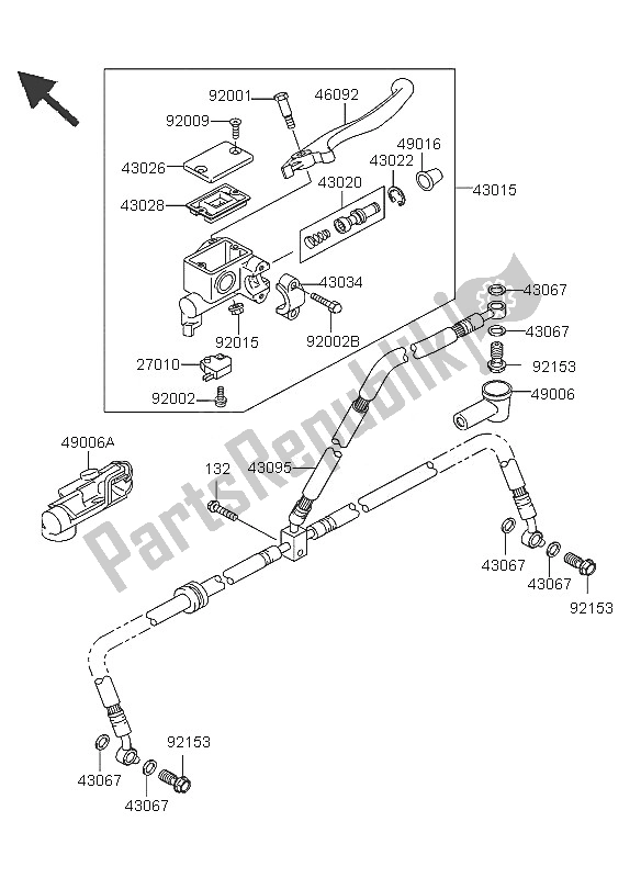 Wszystkie części do Przedni Cylinder G?ówny Kawasaki KFX 700 2005