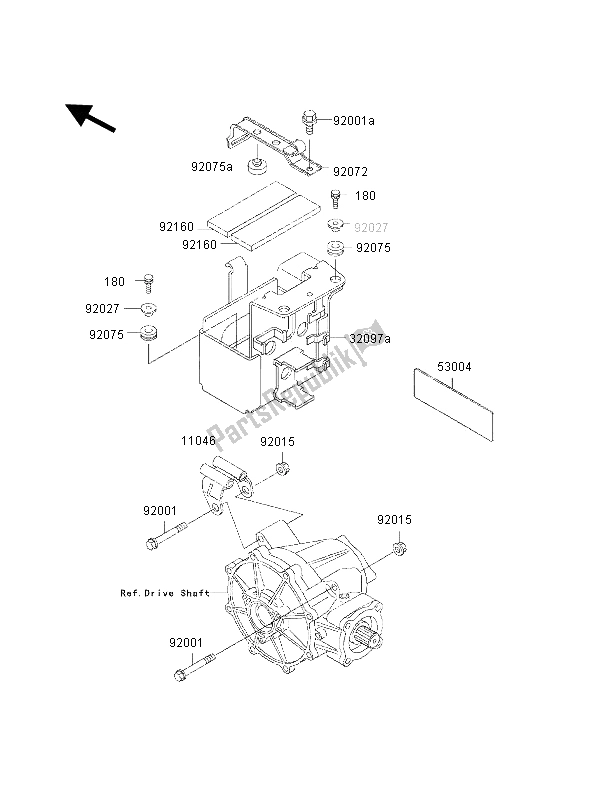 Alle onderdelen voor de Frame Hulpstukken van de Kawasaki KLF 300 4X4 2002