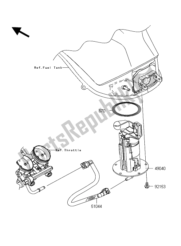 Toutes les pièces pour le Pompe à Essence du Kawasaki Z 1000 ABS 2011