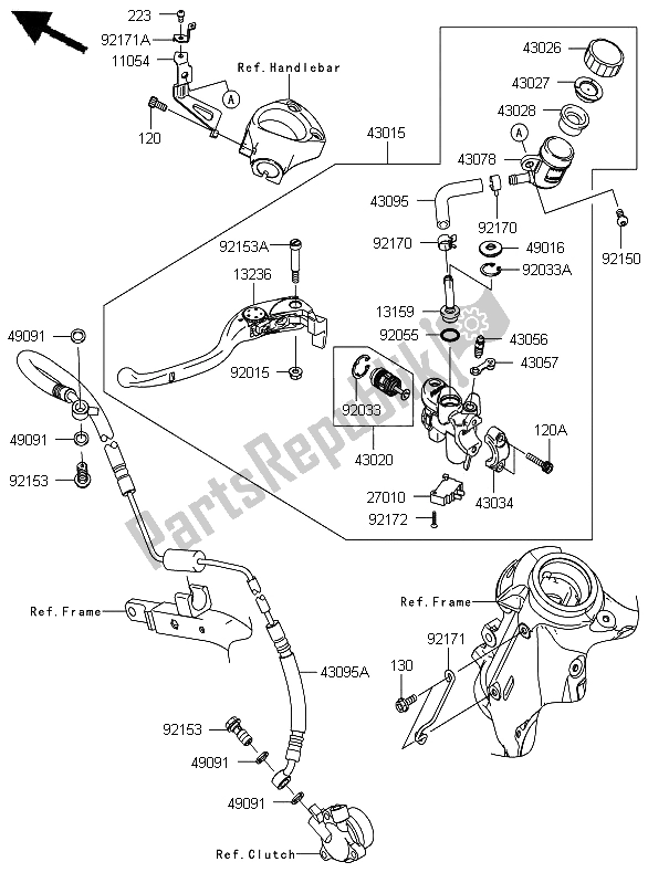 Wszystkie części do Pompa Sprz? G? A Kawasaki ZZR 1400 ABS 2012