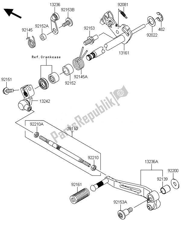 Toutes les pièces pour le Mécanisme De Changement De Vitesse du Kawasaki Z 800 ABS DEF 2014