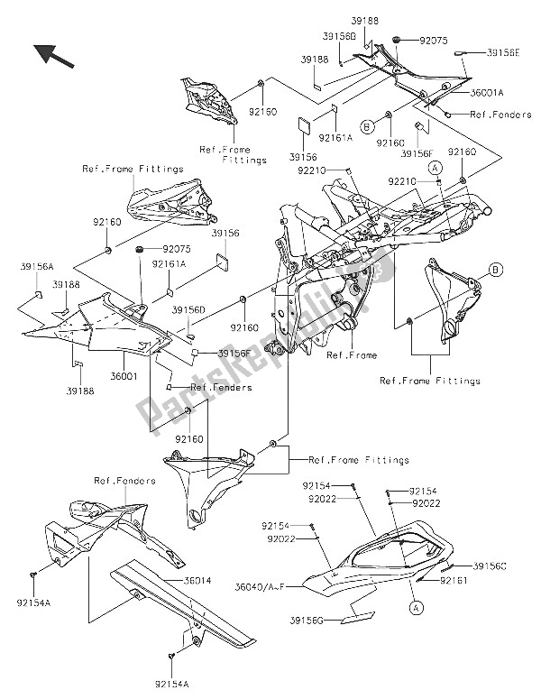 All parts for the Side Covers & Chain Cover of the Kawasaki Z 800 ABS 2016