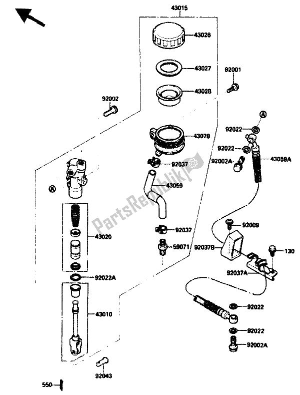 Wszystkie części do Tylny Cylinder G?ówny Kawasaki ZX 10 1000 1989