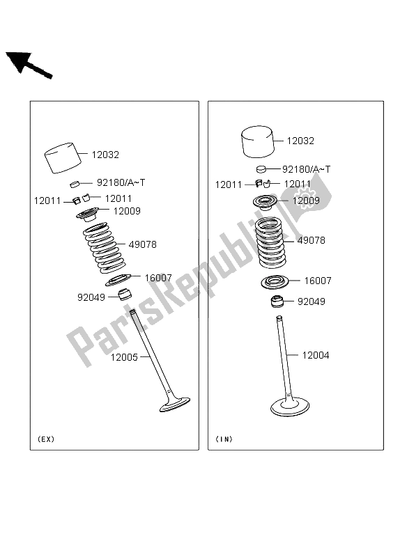 Toutes les pièces pour le Valve (s) du Kawasaki Versys 650 2012