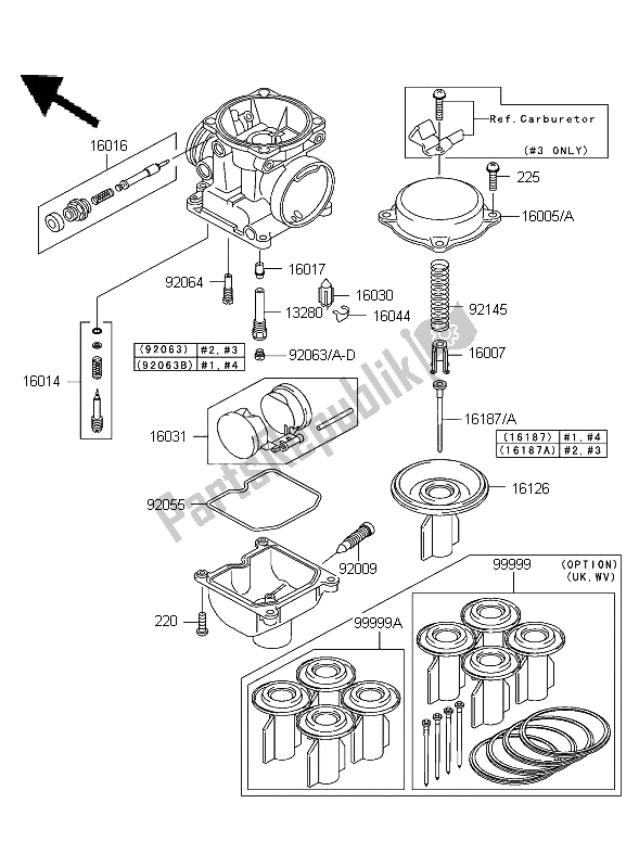 Todas las partes para Partes Del Carburador de Kawasaki ZRX 1200R 2004